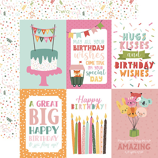 Echo Park Cut-Outs - A Birthday Wish - Girl - 4x6 Journaling Cards