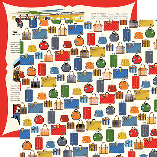 Carta Bella Papers - All Aboard - Luggage - 2 Sheets