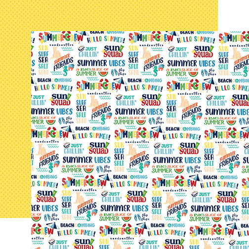 Carta Bella Papers - Beach Party - Summer Vibes - 2 Sheets