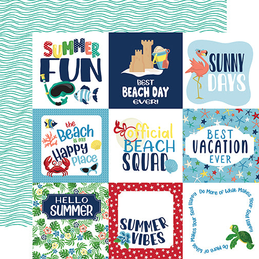 Carta Bella Cut-Outs - Beach Party - 4x4 Journaling Cards
