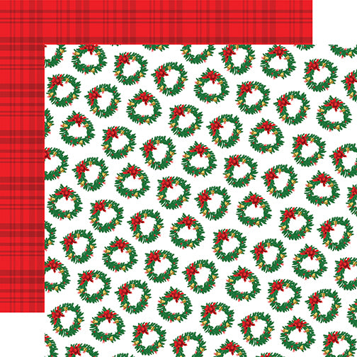 Carta Bella Papers - Christmas Cheer - Wreath Wonderland - 2 Sheets