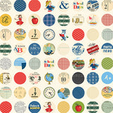 Carta Bella Papers - School Days - School Circles - 2 Sheets