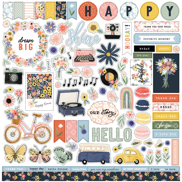 Carta Bella 12x12 Cardstock Stickers - Here, There, and Everywhere