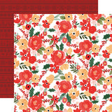 Carta Bella Papers - Christmas Floral - Joyful Large Floral - 2 Sheets