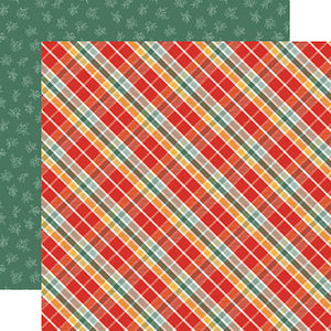 Carta Bella Papers - Christmas Floral - Joyful Plaid - 2 Sheets