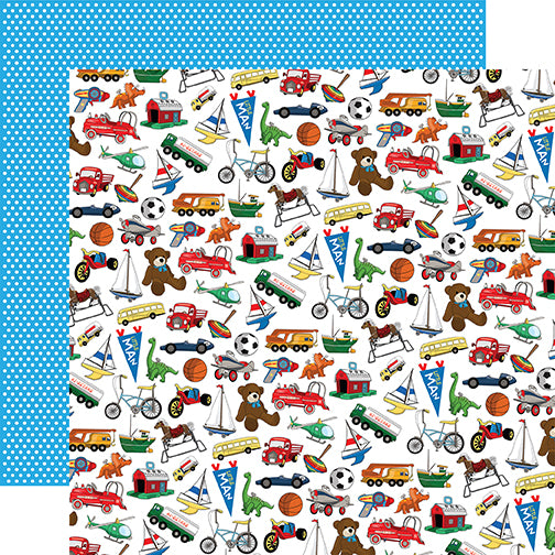 Carta Bella Papers - Little Boy - Treasured Toys - 2 Sheets