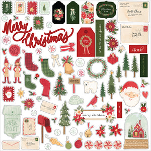 Carta Bella 12x12 Cardstock Stickers - Letters to Santa - Elements
