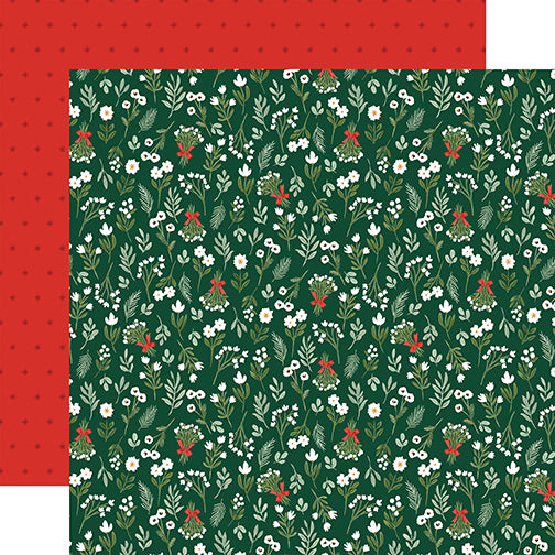 Carta Bella Papers - Christmas Floral - Merry Stems - 2 Sheets