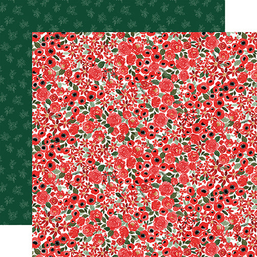 Carta Bella Papers - Christmas Floral - Merry Small Floral - 2 Sheets