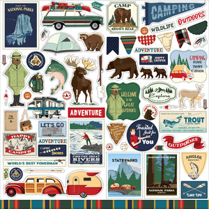 Carta Bella 12x12 Cardstock Stickers - Outdoor Adventures - Elements