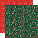 Carta Bella Papers - Christmas Floral - Peaceful Stems - 2 Sheets