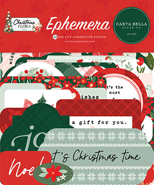 Carta Bella Ephemera Die-Cuts - Christmas Floral - Peaceful