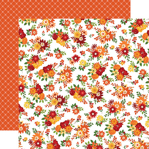Carta Bella Papers - Welcome Autumn - Fall Floral - 2 Sheets