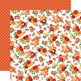 Carta Bella Papers - Welcome Autumn - Fall Floral - 2 Sheets