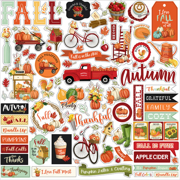 Carta Bella 12x12 Cardstock Stickers - Welcome Autumn - Elements