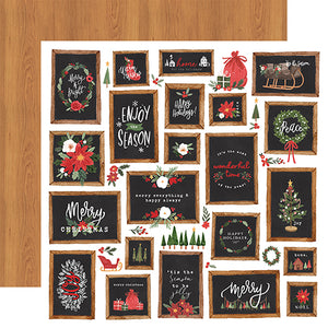 Carta Bella Papers - Happy Christmas - Christmas Signs - 2 Sheets