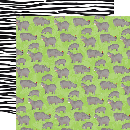 Carta Bella Papers - Zoo Adventure - Hippos - 2 Sheets