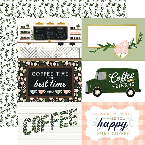 Echo Park Cut-Outs - Coffee and Friends - 6x4 Horizontal Journaling Cards