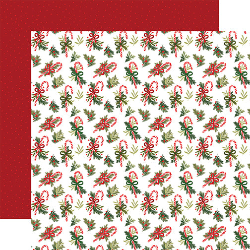 Echo Park Papers - Christmas Joy - Candy Cane Gifts - 2 Sheets