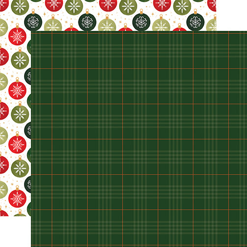 Echo Park Papers - Christmas Joy - Christmas Time Tartan - 2 Sheets