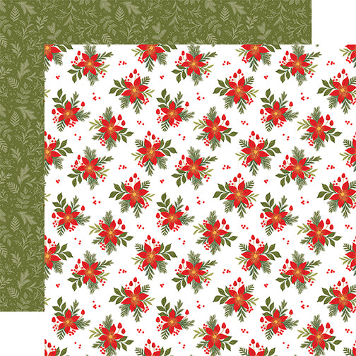 Echo Park Papers - Christmas Joy - Popular Poinsettia - 2 Sheets