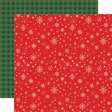 Echo Park Papers - Christmas Joy - Red Snowflakes - 2 Sheets