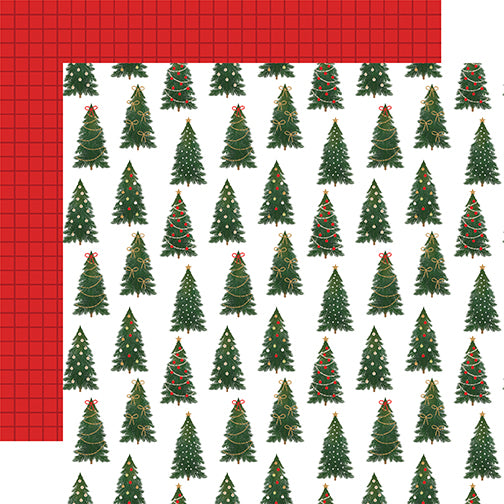 Echo Park Papers - Christmas Joy - Tidy Trimmed Trees - 2 Sheets