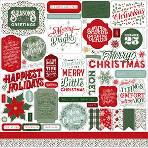 Echo Park 12x12 Cardstock Stickers - Christmas Salutations No. 2 - Elements