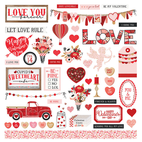 Photo Play 12x12 Cardstock Stickers - Cupid's Sweetheart