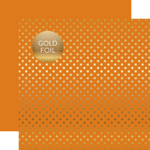 Echo Park Papers - Dots & Stripes - Gold Foil - Orange - 2 Sheets