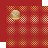 Echo Park Papers - Dots & Stripes - Gold Foil - Red - 2 Sheets