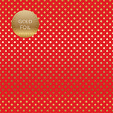 Echo Park Papers - Dots & Stripes - Gold Foil - Holly Berry - 2 Sheets