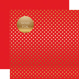 Echo Park Papers - Dots & Stripes - Gold Foil - Holly Berry - 2 Sheets