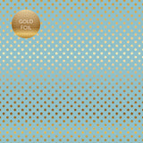 Echo Park Papers - Dots & Stripes - Gold Foil Dot - Bluebell - 2 Sheets