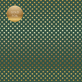 Echo Park Papers - Dots & Stripes - Gold Foil Dot - Mallard - 2 Sheets