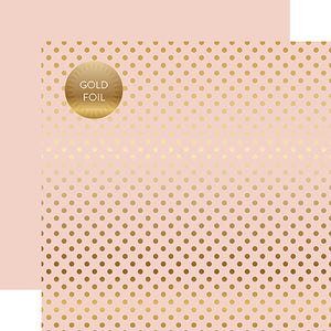 Echo Park Papers - Dots & Stripes - Gold Foil Dot - Blossom - 2 Sheets