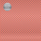 Echo Park Papers - Dots & Stripes - Silver Foil Dot - Peony - 2 Sheets