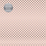 Echo Park Papers - Dots & Stripes - Silver Foil Dot - Blossom - 2 Sheets