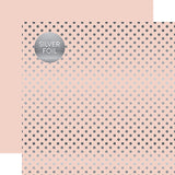 Echo Park Papers - Dots & Stripes - Silver Foil Dot - Blossom - 2 Sheets