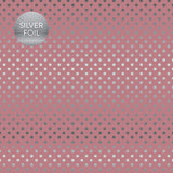 Echo Park Papers - Dots & Stripes - Silver Foil Dot - Mauve - 2 Sheets