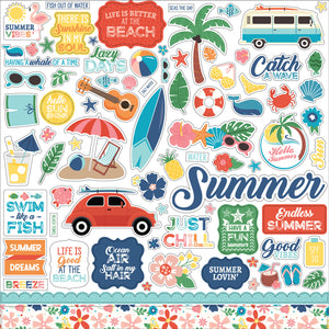 Echo Park 12x12 Cardstock Stickers - Endless Summer - Elements