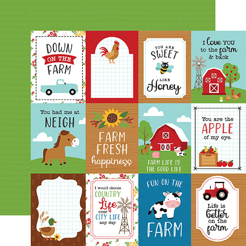 Echo Park Cut-Outs - Fun On the Farm - 3x4 Journaling Cards