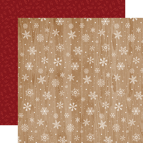 Echo Park Papers - Gnome for Christmas - Woodgrain Snowflakes - 2 Sheets