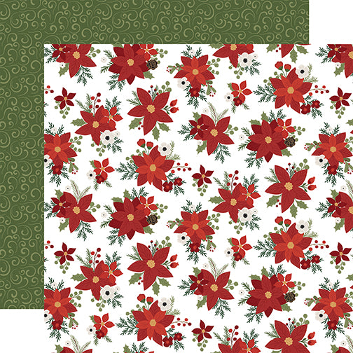 Echo Park Papers - Gnome for Christmas - Santa's Poinsettias - 2 Sheets