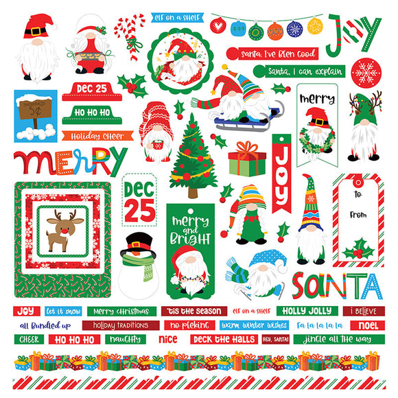 Photo Play 12x12 Cardstock Stickers - Gnome For the Holidays - Christmas