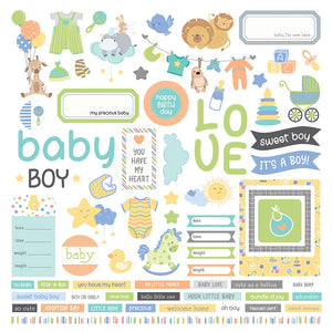 Photo Play 12x12 Cardstock Stickers - Hush Little Baby - Boy