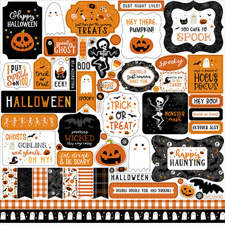 Echo Park 12x12 Cardstock Stickers - Halloween Party - Elements