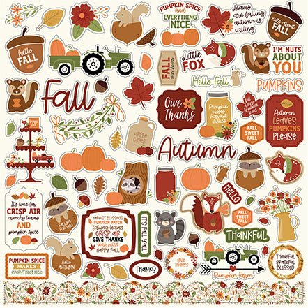 Echo Park 12x12 Cardstock Stickers - I Love Fall