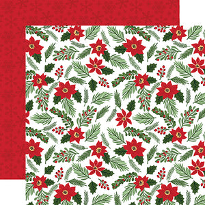 Echo Park Papers - The Magic of Christmas - Poinsettias and Pine - 2 Sheets
