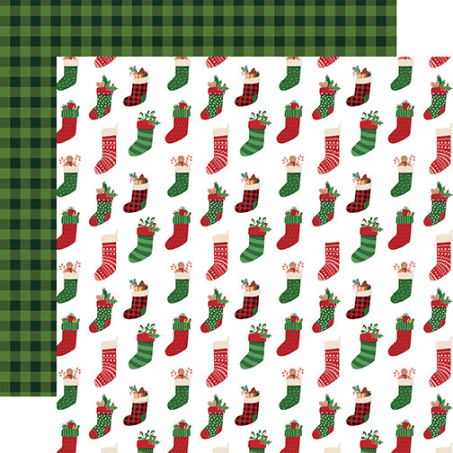 Echo Park Papers - The Magic of Christmas - Stuffed Stockings - 2 Sheets